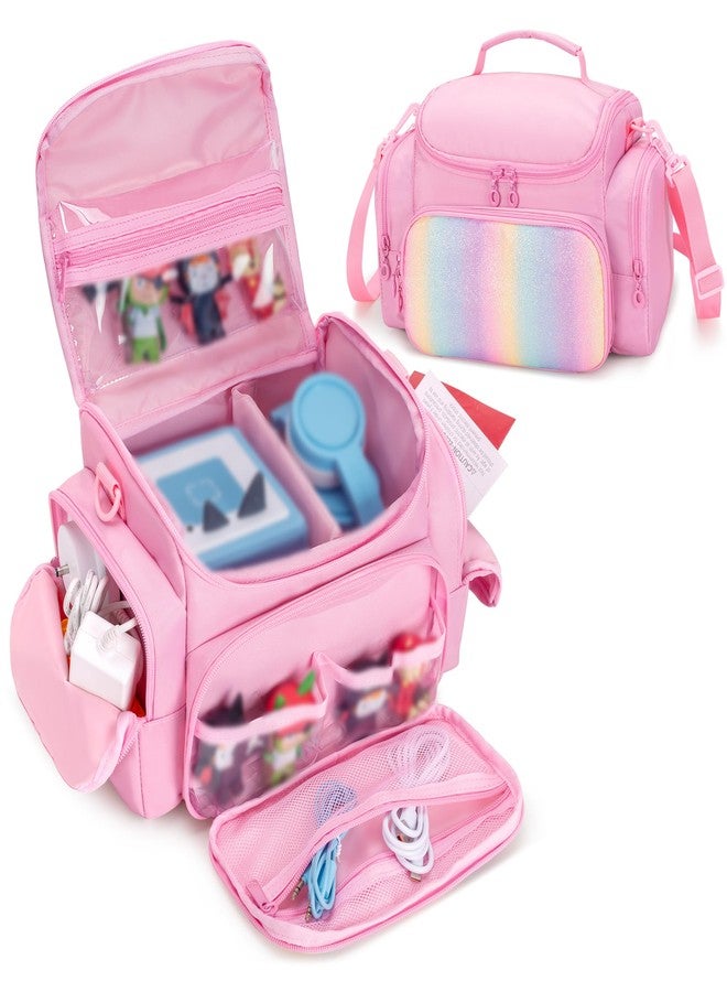 GRAOSO Carrying Case Compatible with Toniebox 2/1, Portable Bag for Audio Player Starter Set, Storage Travel Case for Charging Station Headphone, Shoulder Strap and Handle, Pink, Patented Design(Bag Only) - Image 1